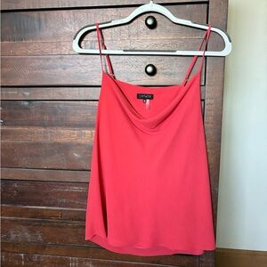 1.State Cowl Neck Drape Back Tank - Coral - Size M